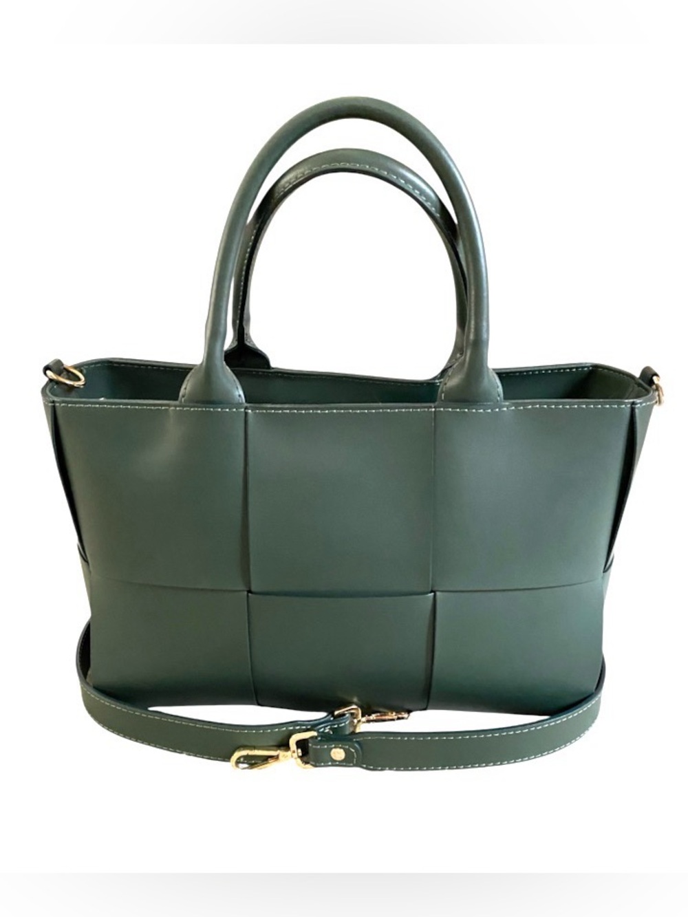 Valentina Fiore woven smooth leather tote Made in Italy